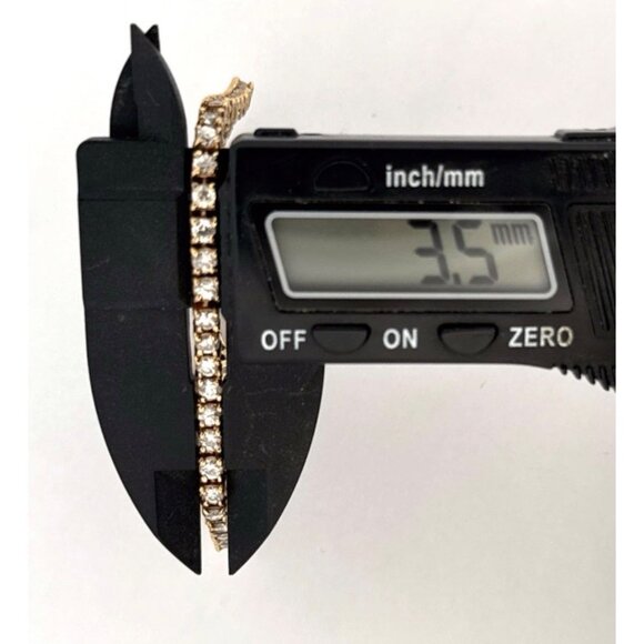 14K Gold Plated Sterling Silver 3.5mm CZ Tennis Bracelet 7" MISI 925 Estate - Picture 5 of 9